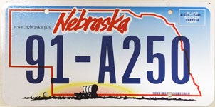 Nebraska 2005-2010 license plate design