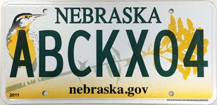 Nebraska 2011-2016 license plate design