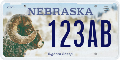 Nebraska Bighorn Sheep license plate design