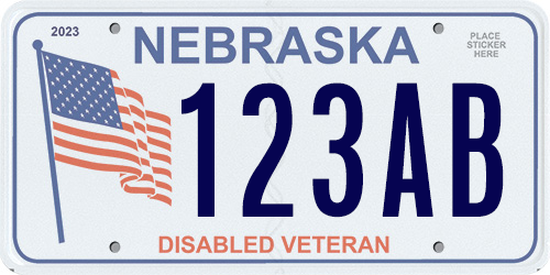 Nebraska disabled veteran military license plate
