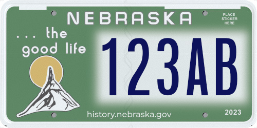 Nebraska Nebraska History license plate design