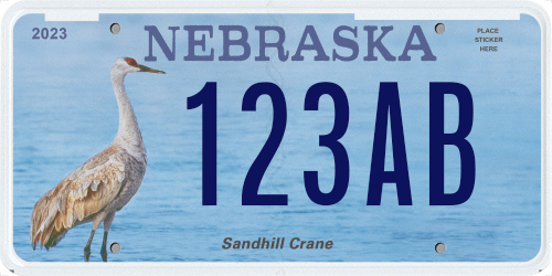 Nebraska Sandhill Crane license plate design