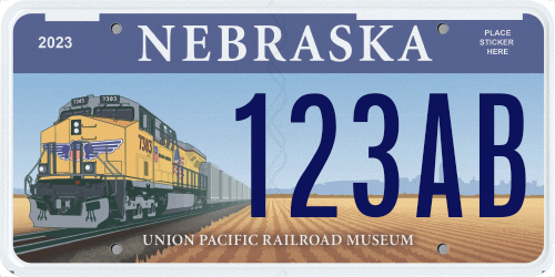 Nebraska Union Pacific license plate design