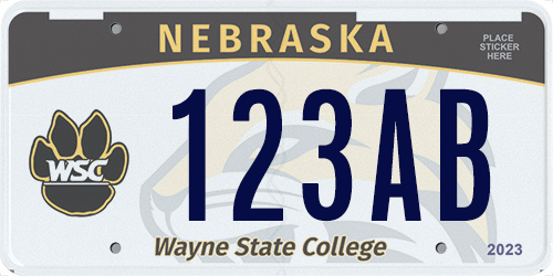 Wayne State plate, a collegiate design.