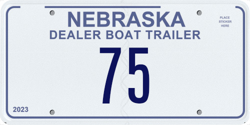 Nebraska Boat Dealer/Trailer license plate design