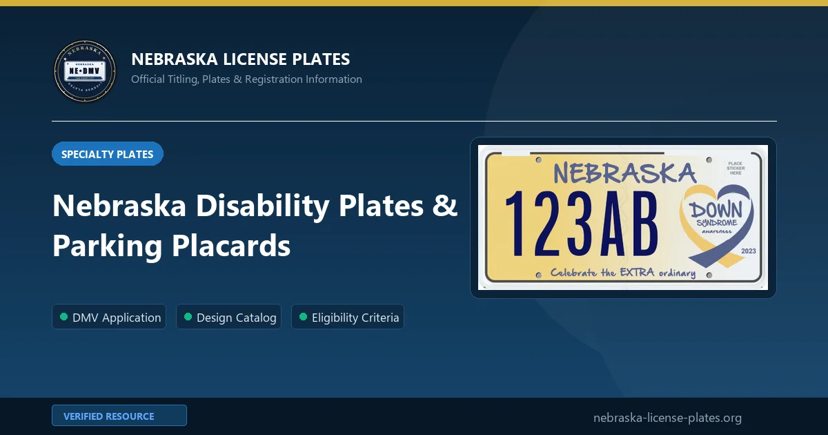 Nebraska Disability Plates & Parking Placards