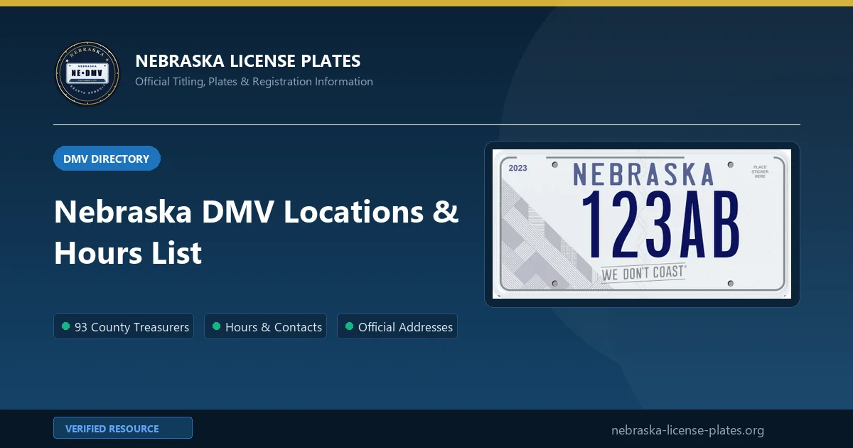 Nebraska DMV Locations & Hours List