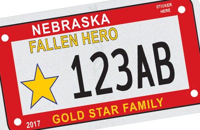Nebraska Fallen Hero license plate design