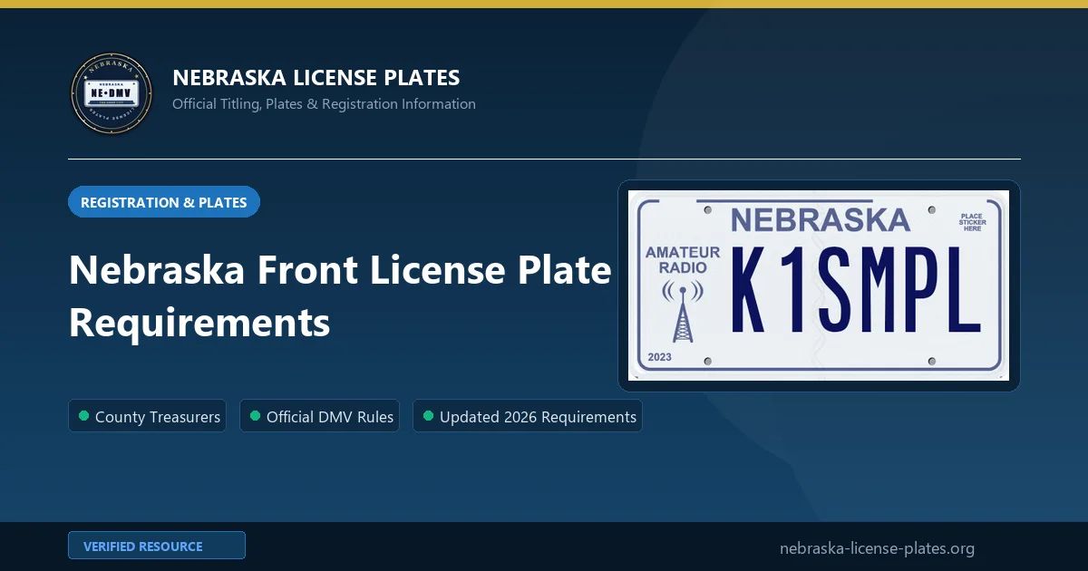 Nebraska Front License Plate Requirements