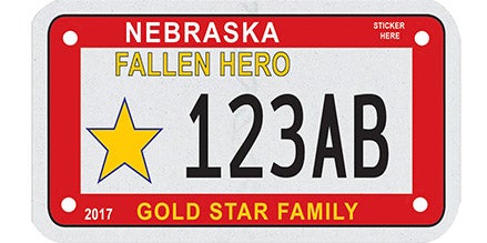 Nebraska Gold Star Family license plate design