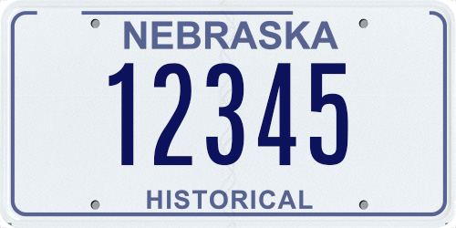 Nebraska historical vehicle antique license plate