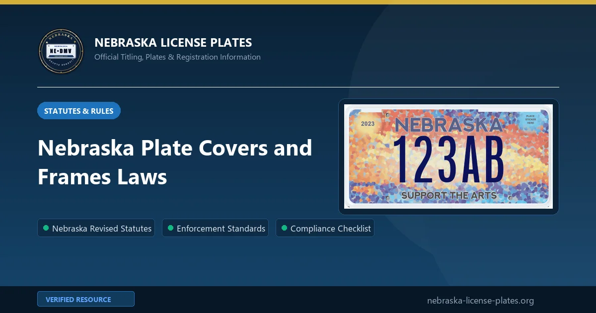 Nebraska Plate Covers and Frames Laws