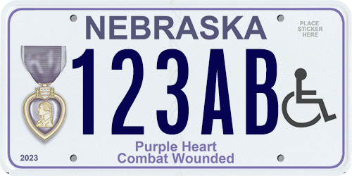 Nebraska Purple Heart license plate design