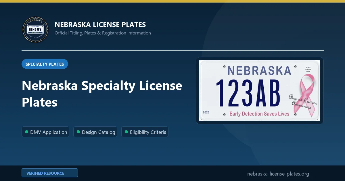 Nebraska Specialty License Plates