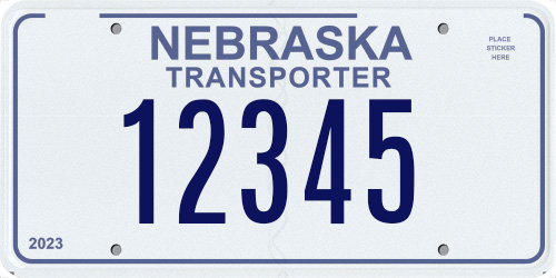 Nebraska Transporter license plate design